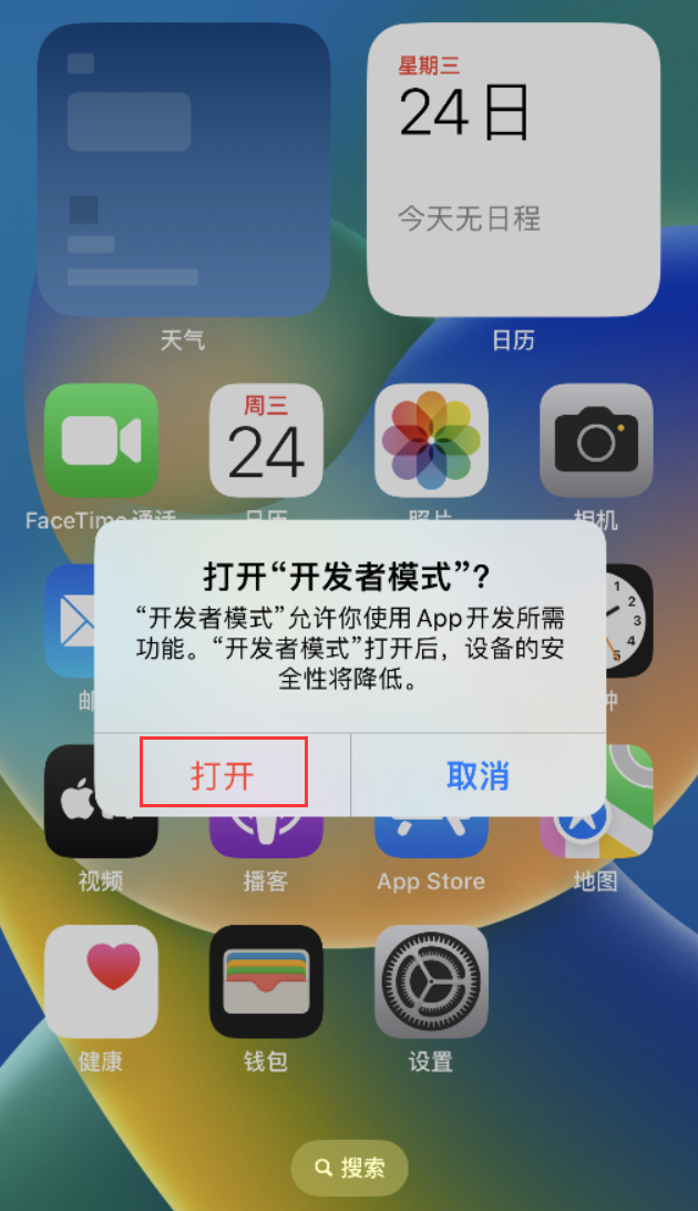 威远苹果手机维修分享如何打开开发者模式 